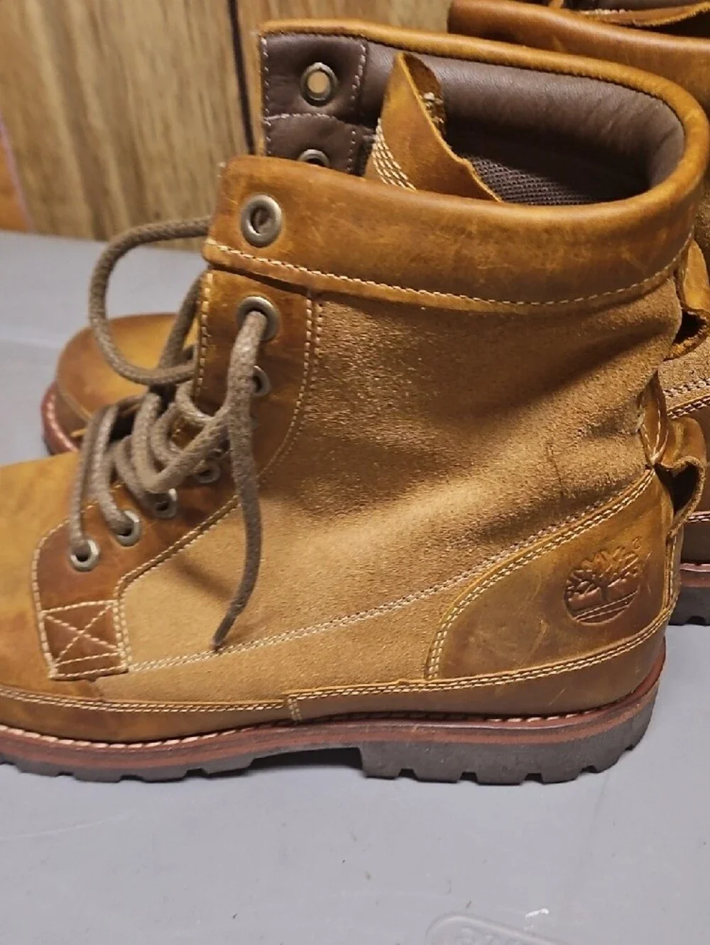 Timberland Tan Leather Lace-Up Work Boots
